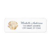 Gold Seashell Scallop Nautical Return Address      (Vorne)