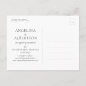 Gold Seashell Simple Modern Beach Wedding Ankündigungspostkarte (Rückseite)