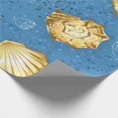 Gold Seashells Geschenkpapier (Ecke)