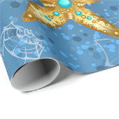 Gold Seashells Geschenkpapier (Rolleneckpunkt)