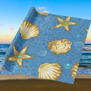 Gold Seashells Geschenkpapier