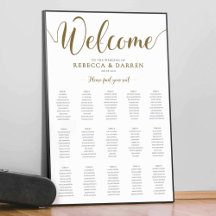 Gold Seating Chart mit 15 Tischen