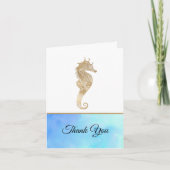 Gold Seepferd Wedding Vielen Dank Karte (Vorderseite)