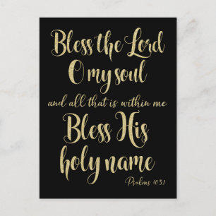 Gold segne das Lord Psalms Bible Verse Postkarte