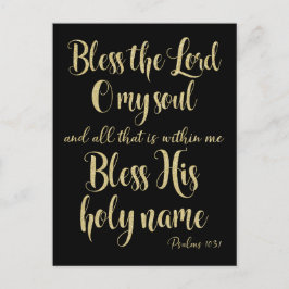Gold segne das Lord Psalms Bible Verse Postkarte