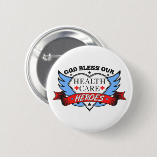 Gold segne unsere Helden der Gesundheitsversorgung Button