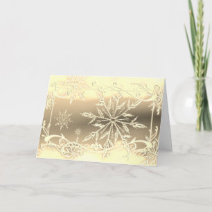 Gold sehen Schneeflocken-Frost aus Karte