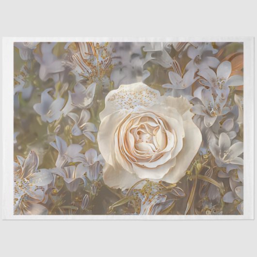 Gold Seide Beliebte Rose Kunst, Dichtung und Musik Seidenpapier (Vorderseite)