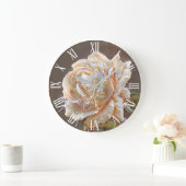 Gold Seide Einzigartige Rose Große Wanduhr (Zuhause)