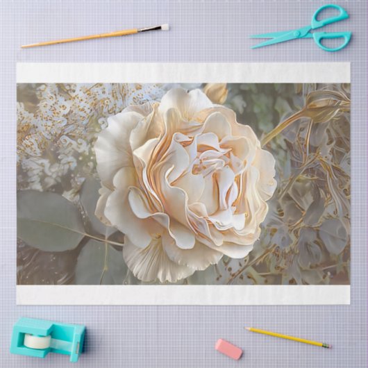 Gold Seide Einzigartige Rose Seidenpapier (Basteln)