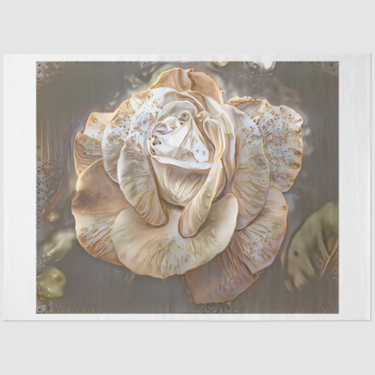 Gold Seide Moderne Rose Kunst, Dichtung und Musik Seidenpapier (Vorderseite)