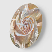 Gold Seide Schöne Rose Kunst, Dichtung und Musik Große Wanduhr (Winkel)
