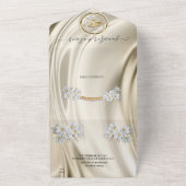 Gold Seide und Perlen - Einladung zur Hochzeit (Außenbereich)