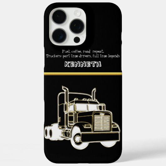 Gold Semi-Truck Design Illustration Case-Mate iPhone Hülle (Rückseite)