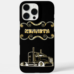 Gold Semi-Truck Digital Art Design iPhone 16 Pro Max Hülle