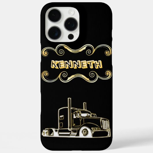 Gold Semi-Truck Digital Art Design Case-Mate iPhone Hülle (Rückseite)