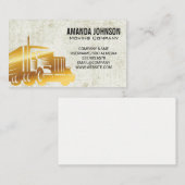 Gold Semi Truck | Grunge Hintergrund Visitenkarte (Vorne/Hinten)