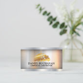 Gold Semi Truck | Metallischer Hintergrund Visitenkarte (Stehend Vorderseite)