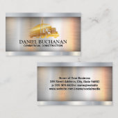 Gold Semi Truck | Metallischer Hintergrund Visitenkarte (Vorne/Hinten)