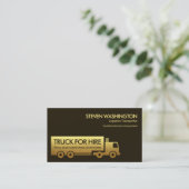 Gold Semi Truck Placard Logistics Transport Visitenkarte (Stehend Vorderseite)