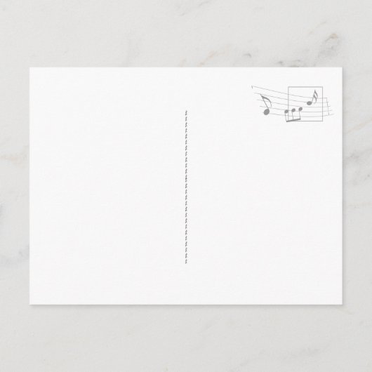Gold Semiquaver Musiknote auf der weißen Postkarte (Rückseite)