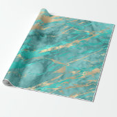 Gold Sepia Aqua Marble Sone Metallic Strokes Geschenkpapier (Ungerollt)