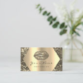 Gold Sepia Glitzer Makeup Artist Kiss Livio Gerahm Visitenkarte (Stehend Vorderseite)