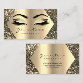 Gold Sepia Glitzer Makeup Artist Lashes Browns Visitenkarte (Vorne/Hinten)