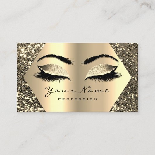 Gold Sepia Glitzer Makeup Artist Lashes Browns Visitenkarte (Vorderseite)