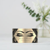Gold Sepia Glitzer Makeup Artist Lashes Schwarzes Visitenkarte (Stehend Vorderseite)