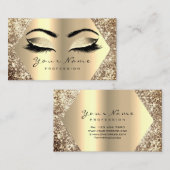 Gold Sepia Glitzer Makeup Artist Lashes Visitenkarte (Vorne/Hinten)