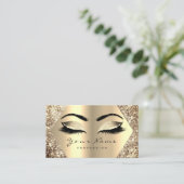 Gold Sepia Glitzer Makeup Artist Lashes Visitenkarte (Stehend Vorderseite)