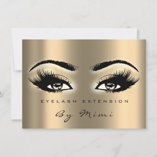 Gold Sepia Lashes Makeup Artist Certificate Gift Einladung (Rückseite)