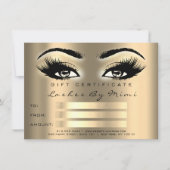 Gold Sepia Lashes Makeup Artist Certificate Gift Einladung (Vorderseite)