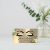 Gold Sepia Metallic Makeup Artist Lashes Visitenkarte (Stehend Vorderseite)