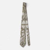 Gold, Sepia-Steampunk-Cosplay, Uhrwerksmuster Krawatte (Vorderseite)