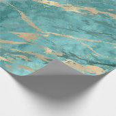 Gold Sepia Tiffany Marble Sone Metallic Strokes Geschenkpapier (Ecke)