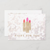 Gold Sequel Lipstick Beauty Salon Geschenkgutschei (Vorne/Hinten)