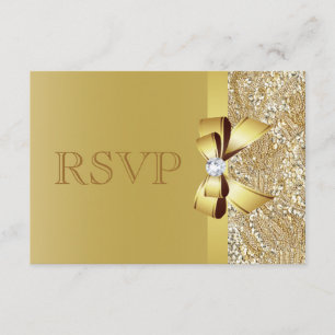 Gold-Sequenzen, Bow & Diamond-UAWG RSVP Karte