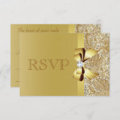 Gold-Sequenzen, Bow & Diamond-UAWG RSVP Karte (Vorne/Hinten)