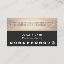 Gold Sequin Black Loyalty 10 Punch Beauty Salon Treuekarte