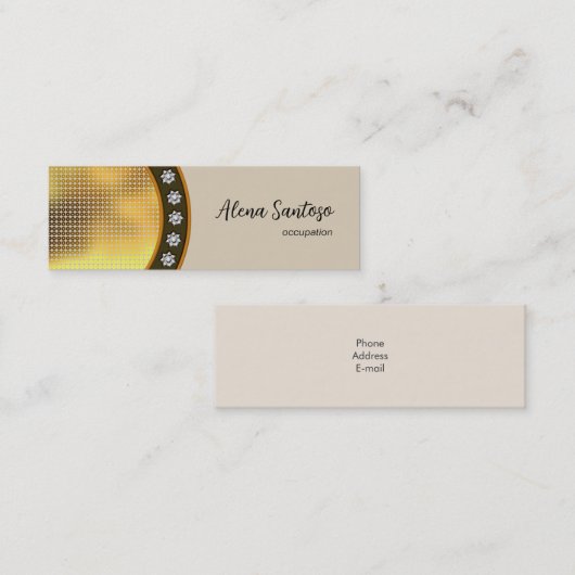 Gold Sequin Bling Mini Visitenkarte (Vorne/Hinten)