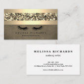 Gold & Sequin Makeup Artist Eyelash Extensions Visitenkarte (Vorne/Hinten)