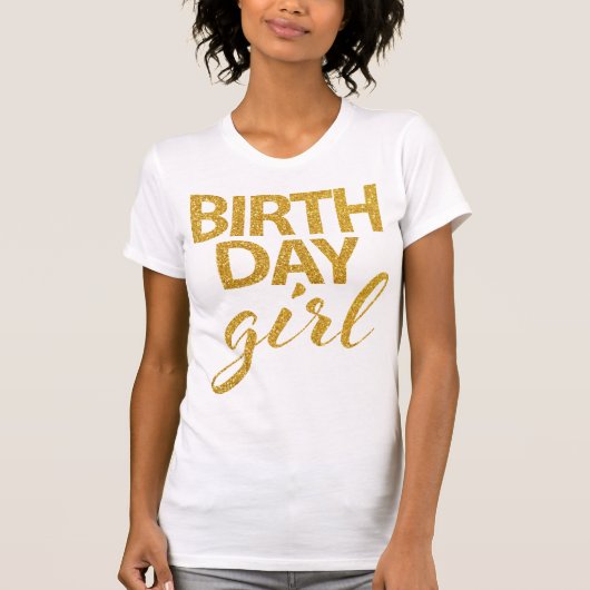 Gold Sequins Birthday Girl Shirt (Vorderseite)