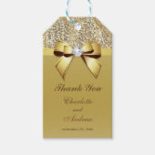 Gold Sequins Bow Diamond Wedding Geschenkanhänger (Vorderseite)