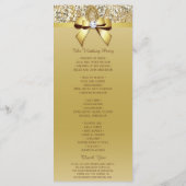 Gold Sequins Diamond Bow Wedding Program Programm (Rückseite)