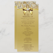 Gold Sequins Diamond Bow Wedding Program Programm (Vorne/Hinten)