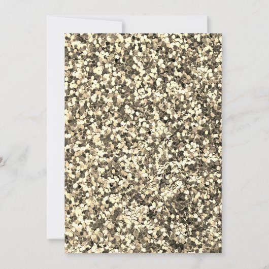 Gold Sequins Dress Glass Blume Sweet 16 Birthday Einladung (Rückseite)