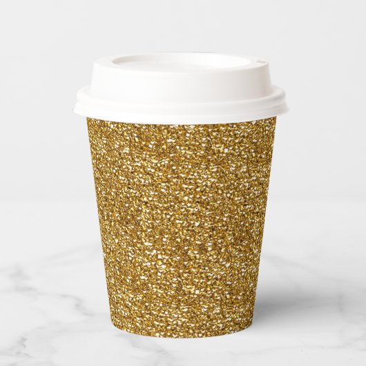 GOLD SEQUINS PAPIERE PARTY CUPS PAPPBECHER (Vorderseite)