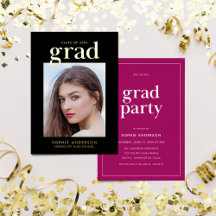 Gold Serif Custom Color Graduation Party